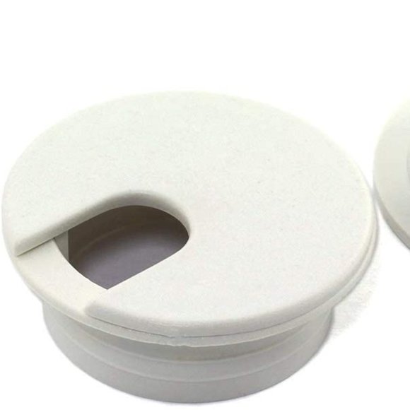 HJ Garden Office New Desk Grommet Plastic Hole Covers White Large